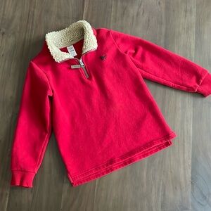 Carters Kids Red pullover with Sherpa collar size 7